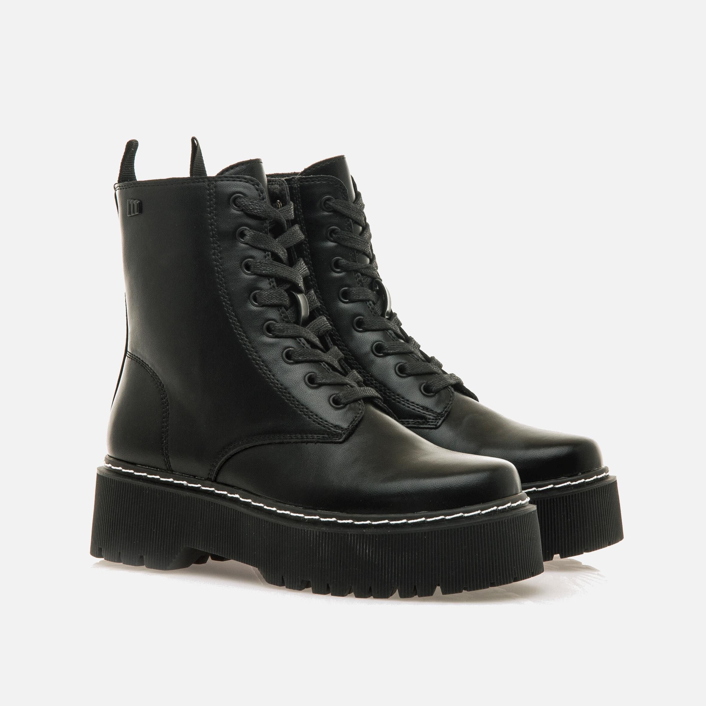 Buy STORMY black 58677 FLAT ANKLE BOOTS Mtng for WOMAN